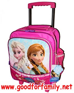 กระเป๋าล้อลาก 12 นิ้ว Frozen สีชมพู โฟรเซ่น อันนา เอลซ่า โอลาฟ Olaf กระเป๋านักเรียน กระเป๋าเด็ก กระเป๋าเดินทาง รหัส bcktrofro010