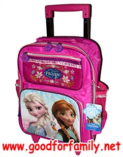 กระเป๋าล้อลาก 14 นิ้ว Frozen สีชมพู โฟรเซ่น อันนา เอลซ่า โอลาฟ Olaf กระเป๋านักเรียน กระเป๋าเด็ก กระเป๋าเดินทาง รหัส bcktrofro011