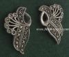 ต่างหูเงินแท้ 925 รูปนกยูง มาร์คาไซท์ (Marcasite)