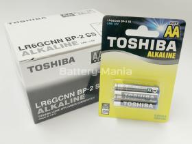 ถ่านอัลคาไลน์ AA แพ็ค 2 ก้อน Toshiba Alkaline Blueline LR6BP2 1 กล่อง