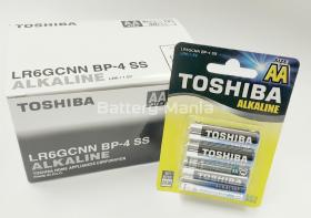ถ่านอัลคาไลน์ AA แพ็ค 4 ก้อน Toshiba Alkaline Blueline LR6BP4 1 กล่อง