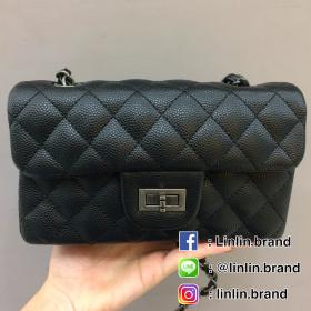 C Classic carviar ขนาด 8 นิ้ว PU Premium สีดำ