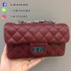 C Classic carviar ขนาด 8 นิ้ว PU Premium สีแดง Burgundy