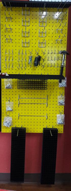 Metal Steel Pegboard Size 50x100 cm. ,thick 1.2mm. Yellow color