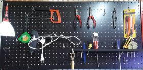 Metal Steel Pegboard Size 50x100 cm. ,thick 1.2mm. Black color